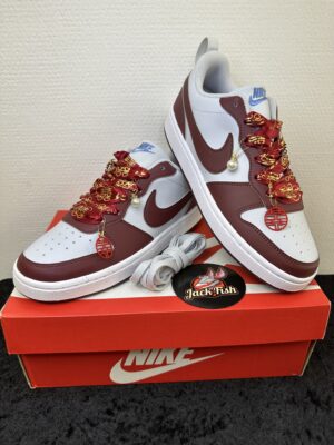 Nike Court Borough Chinese style Recraft GS "Dark Team Red"